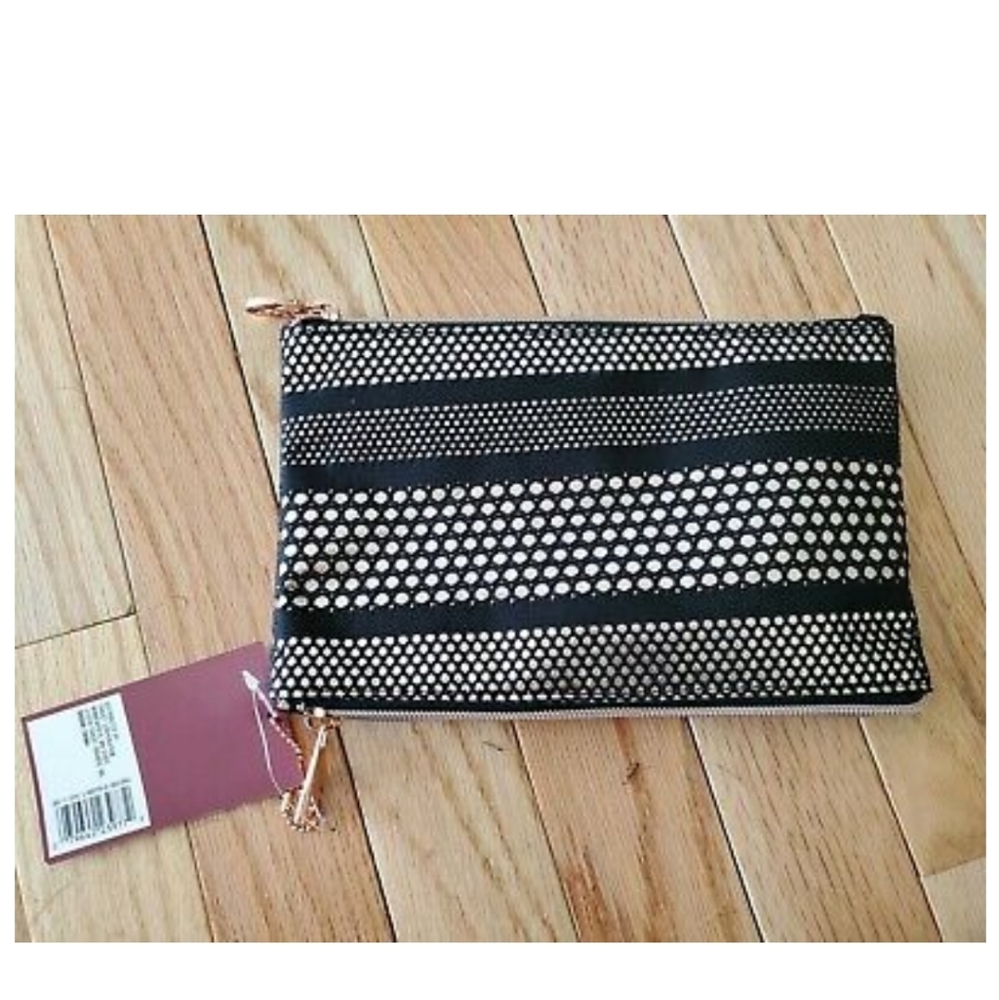 Sonya kashuk 2 zip purse kit 1 piece rosegold new!